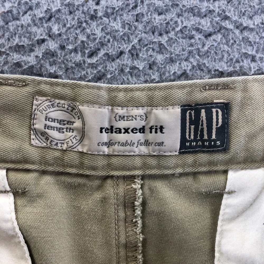 Vtg Gap Shorts Mens 34 Khaki Double Pleated Relaxed Baggy Fit 90 Chino Longer